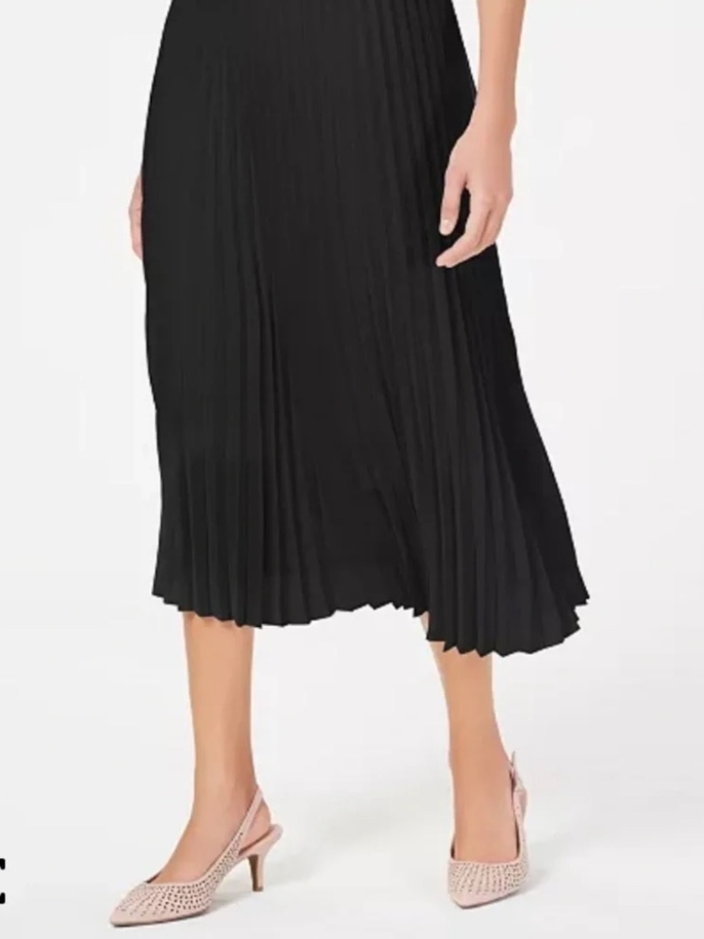 Alfani (Macy’s) Pleated Black MIDI Skirt Size S